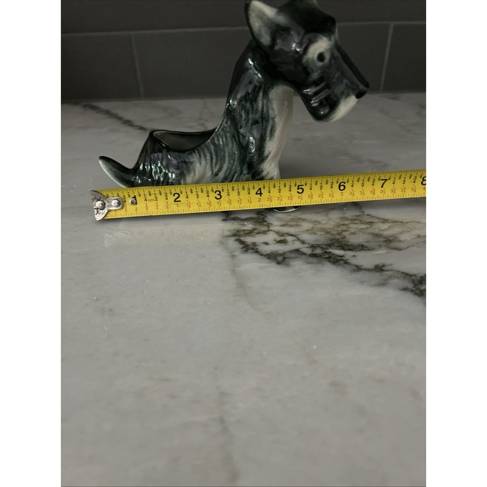 Vintage Ceramic Scottie Dog Figurine 1940s Sitting Scottish Terrier MCM Planter - Picture 8 of 8